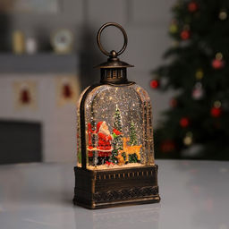 Светодиодная фигура «Фонарь с Дедом Морозом» 10.5×21×6.5 см, пластик, от батареек АААх3, USB, свечение тёплое белое