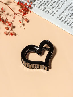 Цена за 6 шт. Крабик для волос «Сердце», 6.5 см, чёрный, МИКС