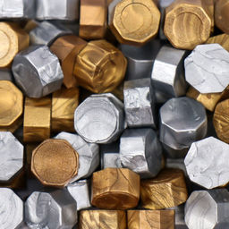 Сургуч в гранулах в коробочке Восьмигранник золото и серебро 35 гр 2,4х5,5х7 см - Арт узор фото 4