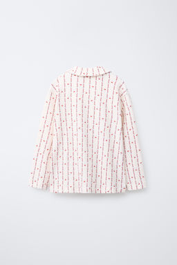 6-14 YEARS/ CHERRY AND FLOWER PRINT SHIRT AND TROUSERS PYJAMAS - Zara фото 3