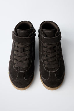 LEATHER BOXING HIGH-TOP SNEAKERS - Zara фото 16