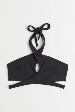 Top de bikini con escote halter