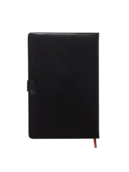 Ежедневник недатированный А5, с хлястиком, 112 листов в линейку, пвх, черный - Simaland фото 12