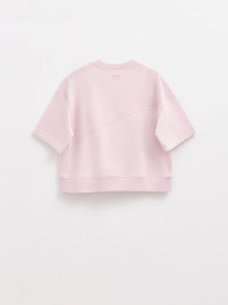 CONTE Комбинированная футболка из футера c вставками в рубчик LD 2573 crystal pink