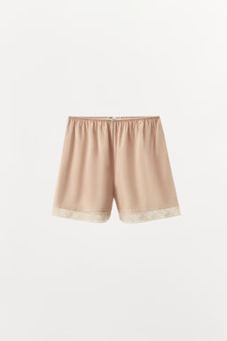 SHORTS SATINADO ENCAJE / Rosa - Zara фото 5