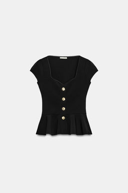 TOP PEPLUM BOTONES / Negro - Zara фото 6