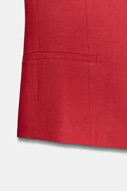 CHALECO ESCOTE CORAZ?N CON LINO / Rojo