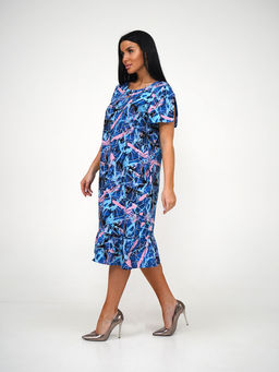 Платье женское, цвет голубой синий розовый