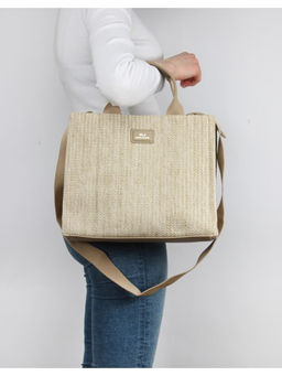 Сумка женская иск/кожа+текстиль DJ-CM 7531-TAOS TAUPE, 1отд, плечевой ремень, бежевый SALE 264417 - Adelia фото 9