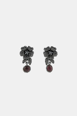 FLOWER STONE EARRINGS - Zara фото 2