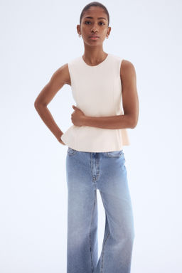 Top interlock con peplum - H&m фото 3