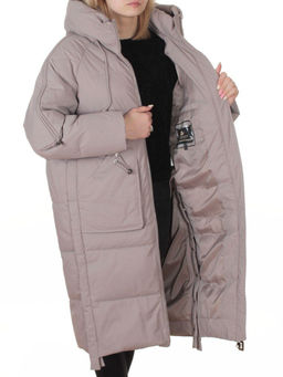 6615 BEIGE Пальто зимнее женское (200 гр. холлофайбер)