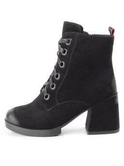 04-R180-1 BLACK Ботинки зимние женские (натуральная замша, натуральный мех) - Фабричный китай фото 14