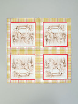 Цена за 3 шт. Салфетки бумажные трёхслойные Скатерть с лошадью на золоте, 33?33, 20 шт.