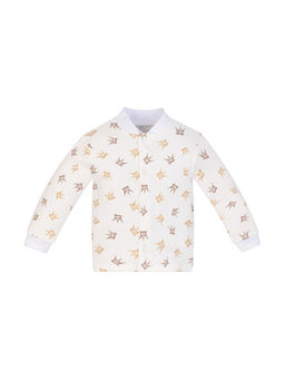 Кофточка ясельная молочная с принтом короны