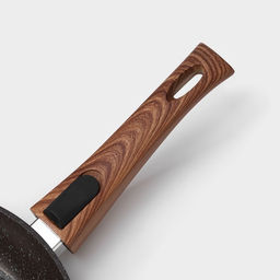 Сковорода Magistro Granit, d=24 см, съёмная ручка soft-touch, антипригарное покрытие, индукция, кованый алюминий, чёрная фото 4