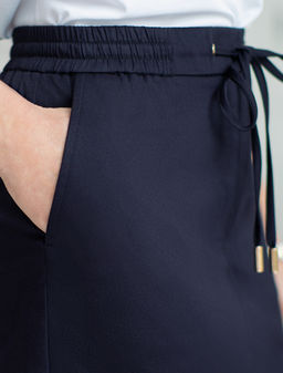 VILATTE / Юбка на резинке, с карманами из тонкого хлопкового твила с эластаном  фото 2