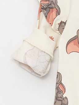 Bisiklet Yaka Bask?l? K?z Bebek Sweatshirt ve Pantolon 2li Tak?m