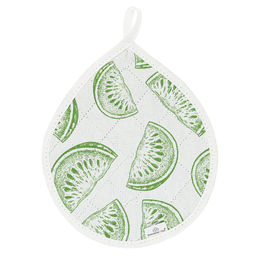 Кухонный комплект Астурия белый: прихватка 20х25см Капелька - 2шт, хлопок Премиум 191г/м2 - хлопок 100%, наполнитель - ватин 280гр/м2, на хангере, Домашняя мода (Россия)  фото 2