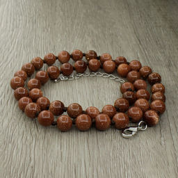 Авантюрин коричневый, круглые 8мм, бусы 45..50см