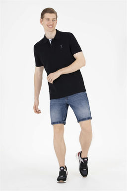 Мужская черная базовая футболка с воротником-поло Неожиданная скидка в корзине - U.s. polo assn фото 3