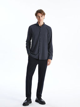 Regular Fit Uzun Kollu ?izgili Erkek G?mlek