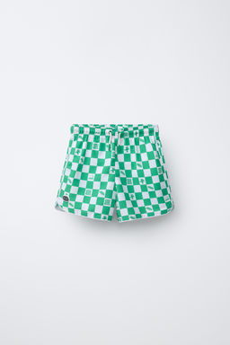 6-14 A?OS/ BA?ADOR CUADRO DAMERO LOGO ENGOMADO / Verde