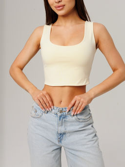 Женский укороченный топ Lingeamo кремовый ЛТ-09 (131)  фото 3