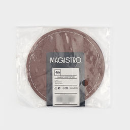 Цена за 2 шт. Набор салфеток Magistro, 2 шт., d=10 см, экокожа, двухсторонние, коричневые, серые  фото 5