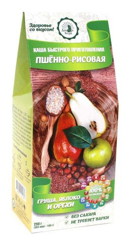 Каша Пшённо-рисовая с грушей, яблоком и орехами