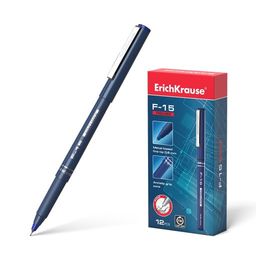 Цена за 12 шт. Ручка капиллярная ErichKrause F-15 Stick Classic, цвет чернил синий (в коробке по 12 шт.)