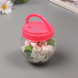 Клейкая лента пластик в банке «Белый и зелёный», набор 40 шт., 1.2 см, дл. 0.9 м, 7×7×9 см