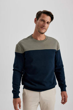 Плотный свитшот Comfort Fit с круглым вырезом - Defacto фото 8