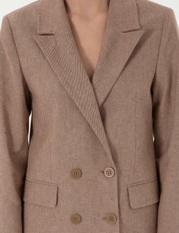 Camel Slim Fit Keten Kar___ml_ Ceket - Pierre cardin фото 7