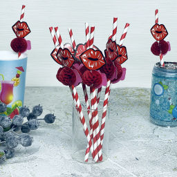 Цена за 4 шт. Трубочка для коктейля "Поцелуй", 24 см, d-6 мм (набор 10 шт)