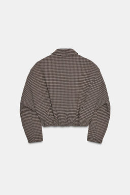 HOUNDSTOOTH QUILTED BOMBER JACKET - Zara фото 8