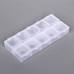 Цена за 12 шт. Органайзер для хранения мелочей, 10 ячеек "ИДЕЯДОМА", прозрачный, 13,5*6*2см (наклейка Селфи, пакет с подвесом)