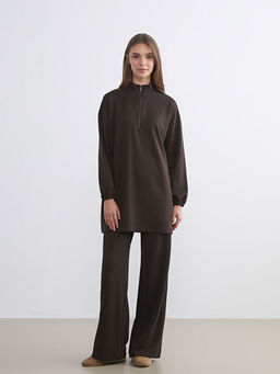 Dik Yaka Oversize Kad?n Sweatshirt Tunik