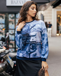 УДЛИНЁННЫЙ СВИТШОТ С ПРИНТОМ SNK011 - Sahar art lab фото 2