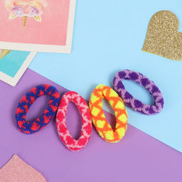Цена за 7 шт. Резинки для волос «Махрушка», набор 4 шт., яркая сеточка, 3.5 см