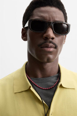 COTTON - LYOCELL KNIT POLO SHIRT - Zara фото 5