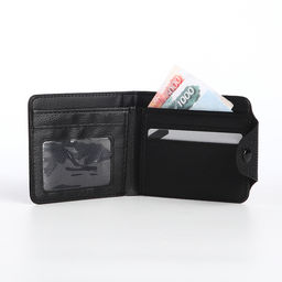 Портмоне мужское на кнопке, чёрное