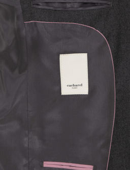 Приталенная куртка из смесовой шерсти антрацитового цвета - Cacharel фото 6