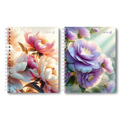 "Светоч" Т215 Тетрадь общая с твердой обложкой, глянцевая ламинация A5 80 л. на гребне 65 г/кв.м , белизна 100 % 4 шт. клетка 01566 Цветение