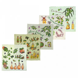 Салфетка для уборки 28х28см "Олива", микрофибра, набор 5шт (Китай)