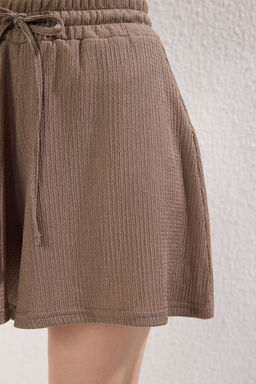 Siyah-Vizon Burumcuk Relaxed/Rahat Kal?p K?sa Esnek Orme Sort & Bermuda TWOSS25SR00087