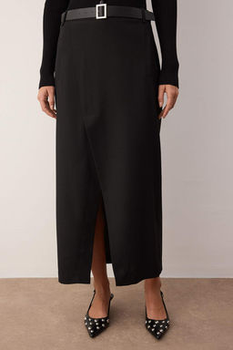 TRENDYOLMILLA Antrasit Kruvaze Kapama Maxi Boy Dokuma Etek TWOAW25ET00082 фото 3