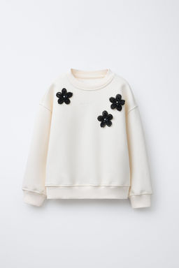 BEADED FLORAL SWEATSHIRT