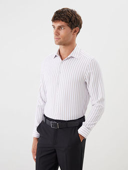 Slim Fit Uzun Kollu ?izgili Arm?rl? Erkek G?mlek