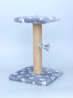 Когтеточка Полка с подставкой, 30 х 30 х 40 см, джут, серая с лапками - Пижон фото 10